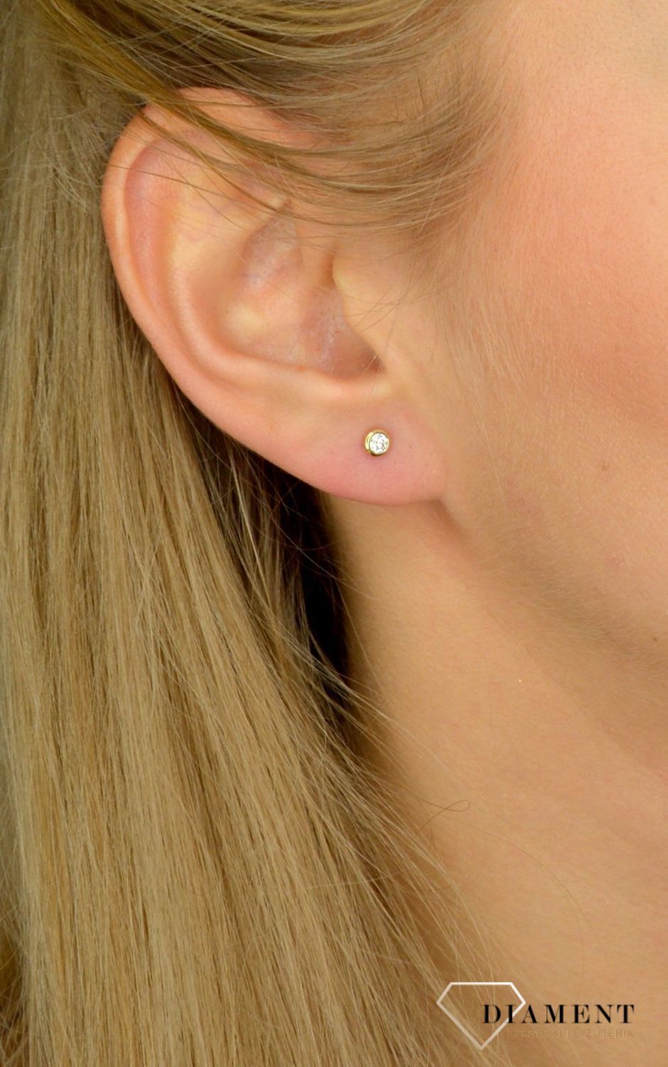 Kolczyki złote DIAMENT żółte złoto, diamenty 0,2 ct E 393.jpg